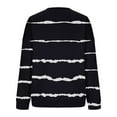 thumbnail image 5 of TIMIFIS Chandail Rayé Noir pour Femmes Manches Longues Décontracté Automne Hiver Mode Col Rond, 5 of 5