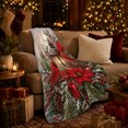 thumbnail image 3 of Northern Cardinal Winter Lantern Scene Festive Serene, Festive Holiday Scene, Warm Flannel Blanket for Cabin and Lodge, Art Lovers Housewarming Gift, Festive Home Decor, 3 of 9