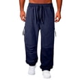 thumbnail image 2 of HOOMEUMY Men's Casual Cargo Straight Leg Mid Tapered Jogger Pants with Zipper Pockets for Modern Wardrobe, 2 of 8