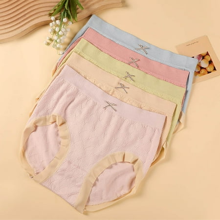 Clearance Clothes under $10 TMOYZQ 6 PC Women s Seamless Underwear High Waisted Slight Tummy Control Underwear Breathable Soft Bikini Panties Seamless No Show Full Coverage Briefs