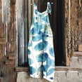 thumbnail image 2 of Sexlip Women's Printed Overalls Wide Leg Pants Adjustable Straps Relaxed Cut Soft Fabric Vacation Street Wear Blue XL, 2 of 5