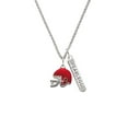 thumbnail image 2 of Delight Jewelry Silvertone Small Red Football Helmet Silvertone Fearless Bar Charm Necklace, 23", 2 of 4