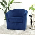 thumbnail image 2 of Fox Hill Trading Windsor Velvet Swivel Chair, Navy Blue, 2 of 6