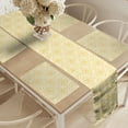 thumbnail image 2 of Ambesonne Yellow and White Table Runner & Placemats, Ornate Floral, Placemat 4 pcs + Runner 12"x72", Pale Yellow White, 2 of 2