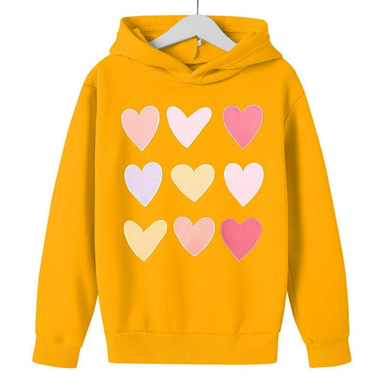 AWZXDE Valentines Day Heart Shaped Printed Hoodie Set Long Sleeve
