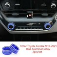 thumbnail image 4 of For Toyota Corolla 2019-2021 Blue Aluminum Central Console AC Knob Cover Trim, 4 of 11
