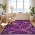thumbnail image 3 of Design&I 8'x10' Washable Area Rug Pink Vintage Interlocking Weathered Scroll Symmetrical Purple for Dining Room, Large Office, Lounge, Snag-Free, 3 of 7