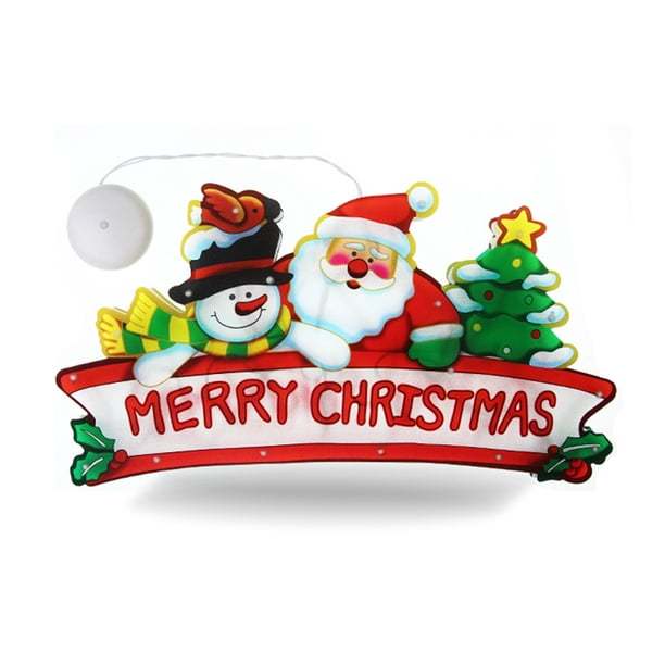 Advancent Luces de decoración de Navidad Adornos de ventana Luces de Navidad con ganchos de ventosa Fuente de alimentación de 3X AAA para Kits de decoración para fiestas No.06 Advancent HA008366-06