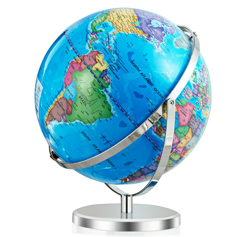 Gymax 13 Illuminated World Globe 720 Degree Rotating Education Cartography  Map W/ LED 