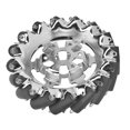 thumbnail image 1 of Roue de Mecanum, Roue Omnidirectionnelle de 45 Degrés Facile à Installer Roue de Robot, Robot de l'Industrie des Rouleaux en Caoutchouc pour Robot, 1 of 8