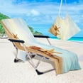 thumbnail image 1 of Beach Chair Towel Cover with Storage Pockets | Recliner Towel for Lounge Chairs | Microfiber Sunbathing Towel with Non-Slip Elastic Corners | Portable Foldable Design for Pool, Beach, and Outdoor Use, 1 of 6