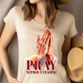 thumbnail image 4 of Pray Without Ceasing T-Shirt, Christian Prayer Graphic Tee for Women, Black, Size 2XL, 4 of 6