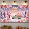 thumbnail image 4 of Snowman Theme Snowman Banner Let it Snow Design Christmas Banner Pink Golden Text Winter Banner for Christmas Party Winter Celebration Indoor Decoration, 4 of 9