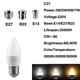 thumbnail image 3 of Bombilla Led para decoración del hogar, lámpara blanca cálida y fría, 12 piezas, 220V, C37, 3W-7W, E27, B22, E14, 3 of 4