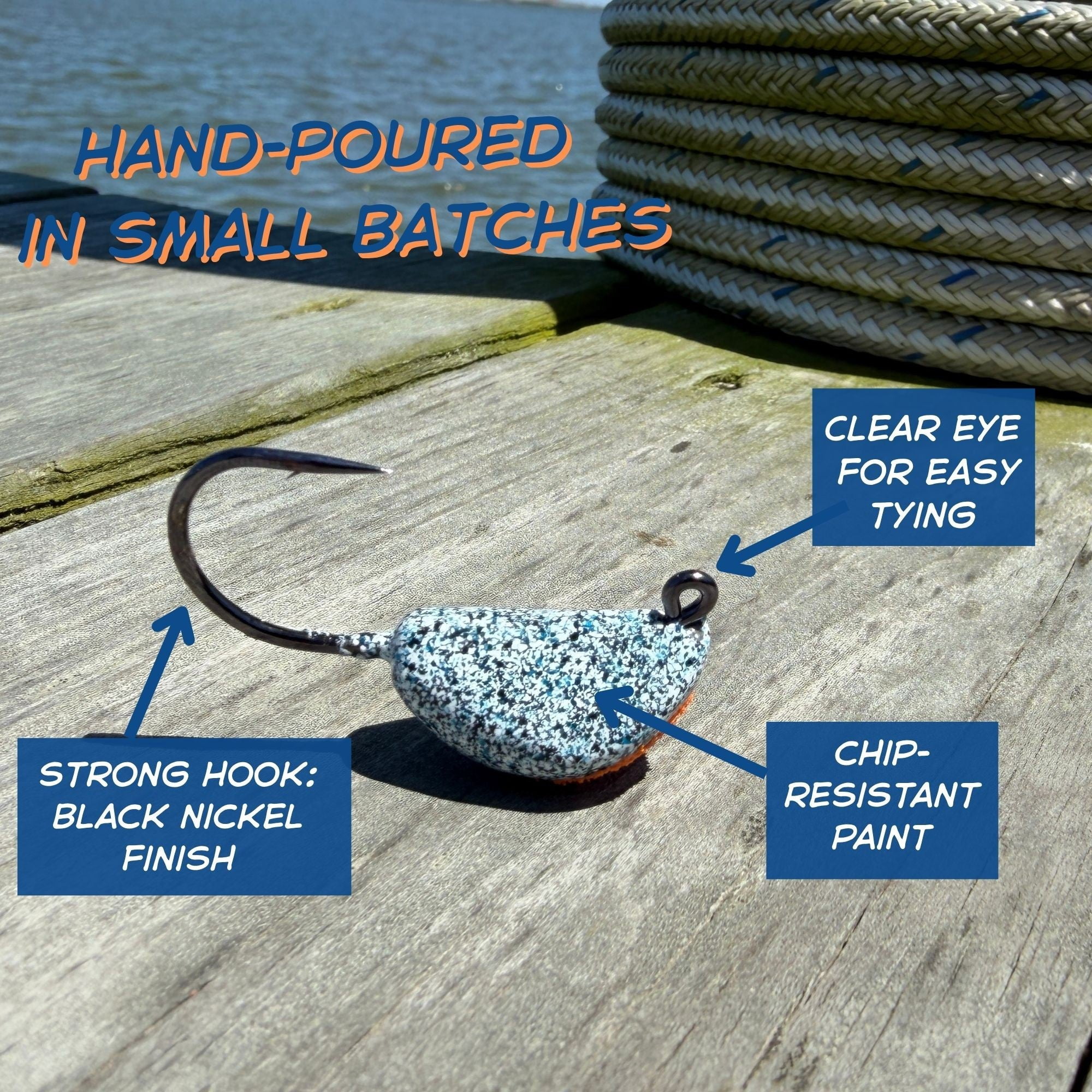 Jetty Jigs Saltwater Jig Heads, 1/2oz, Blue Crab, 5 Pack