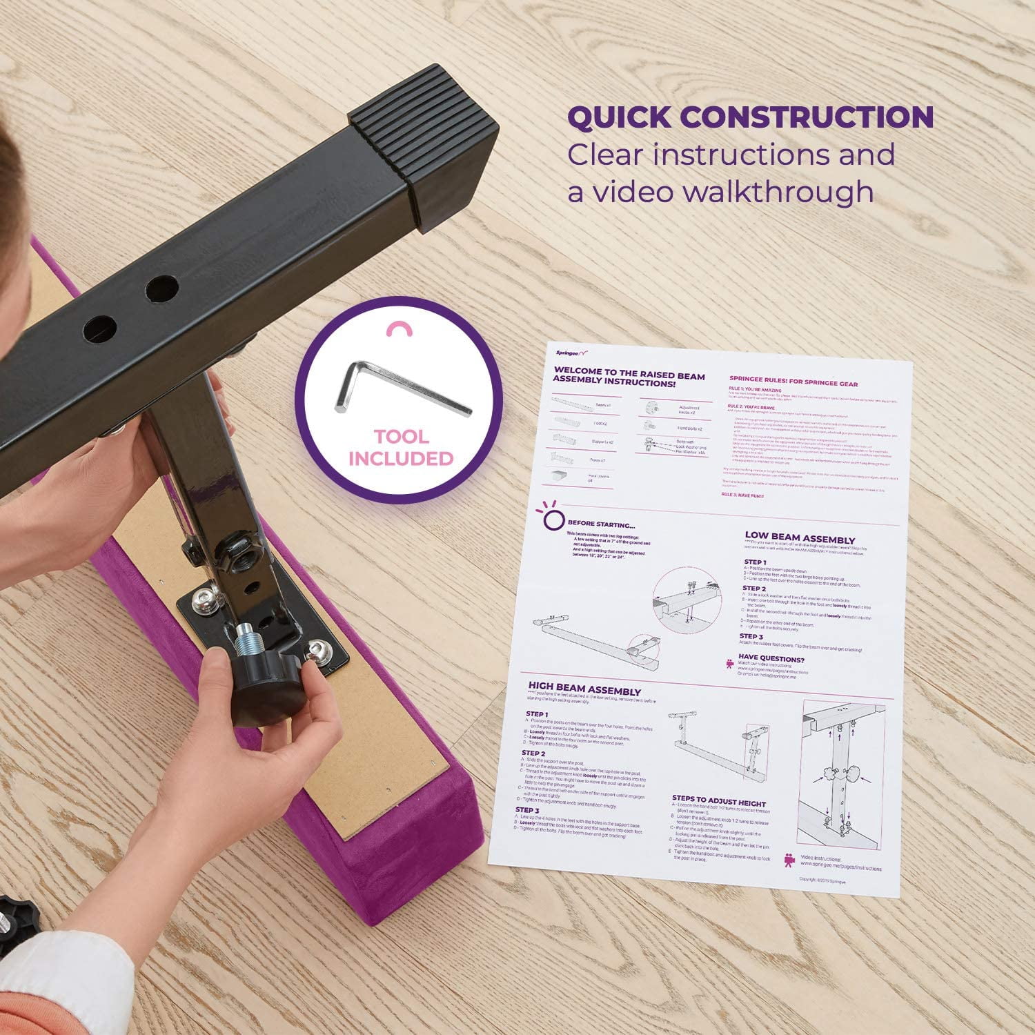 springee adjustable balance beam