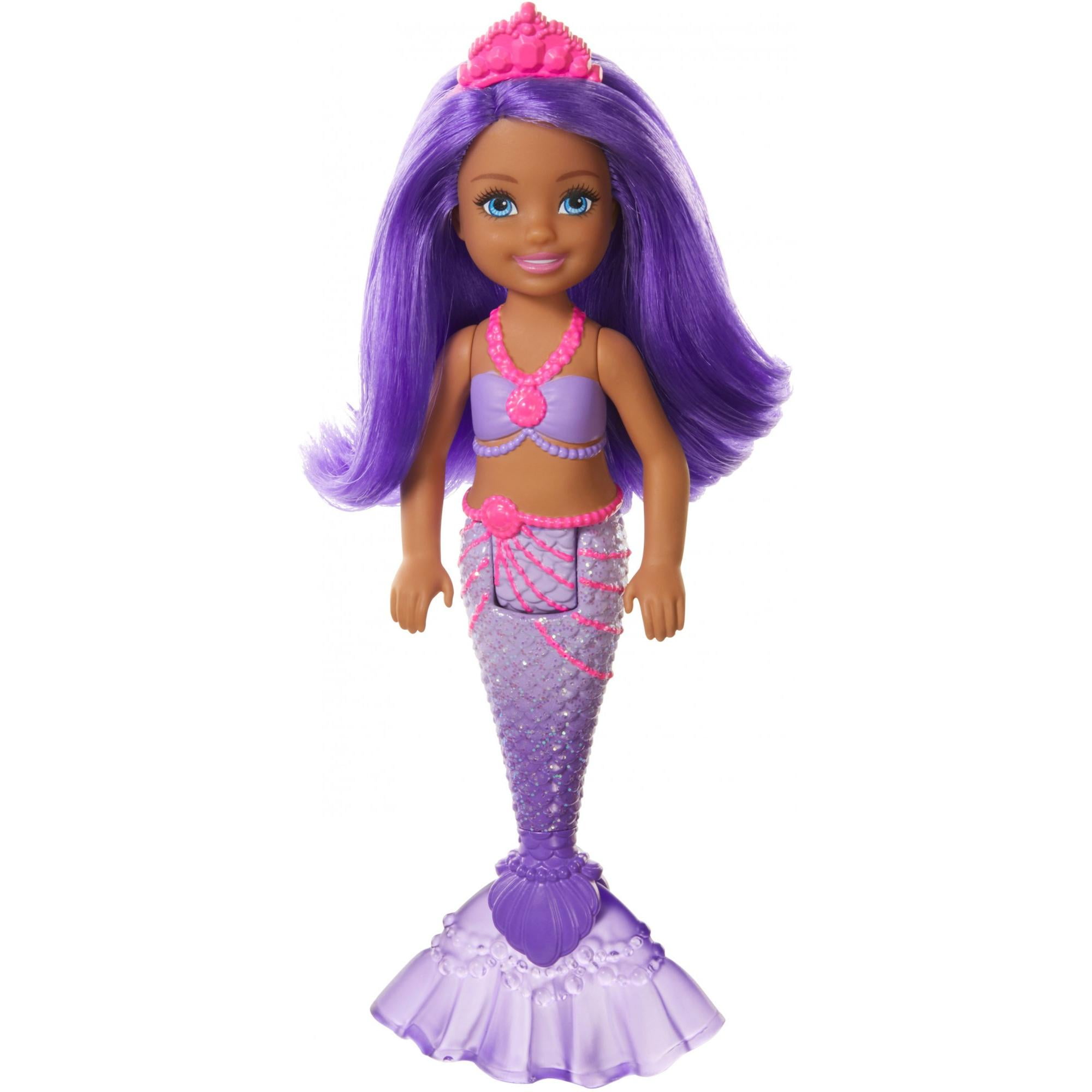 Barbie Dreamtopia Chelsea Mermaid Doll 6 5 Inch With Purple Hair And Tail