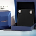 thumbnail image 5 of Gem Stone King 2.72 Ct Oval White Topaz 18K Rose Gold Plated Silver Earrings, 5 of 6