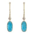 thumbnail image 2 of 4Ct Oval Cut Simulated Blue Topaz Drop/Dangle Earrings 14K White Gold Plated, 2 of 3