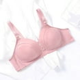 thumbnail image 4 of Bigersell Full Coverage Bras for Women Wide Strap V-Neck Push up Bras No Underwire Padded Bralette Comfort Soft Wireless Bras Full-Figure Lace Bra D-10-Pink 80, 4 of 4