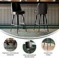 thumbnail image 4 of Emma + Oliver Set of 2 Dark Brown Bar Stools with Metal Frames, Vinyl Upholstered Swivel Bucket Seats, and Footrests, 4 of 11