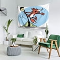 thumbnail image 5 of ZICANCN Funny Tapestry for Bedroom Aesthetic,Fox Lamp Post Playing Pattern Wall Tapestry for Living Room 60x40 Inches, 5 of 8