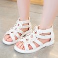 thumbnail image 2 of LNMQLPDBS Little Girl Shoes Kids Soild Color Bowknot Decoration Ankle Shoes with Zipper Back Flat Non Slip Princress Shoes Beach Shoes Girls Sandals Size 3 Girls Dress Sandals for Daily, 2 of 8
