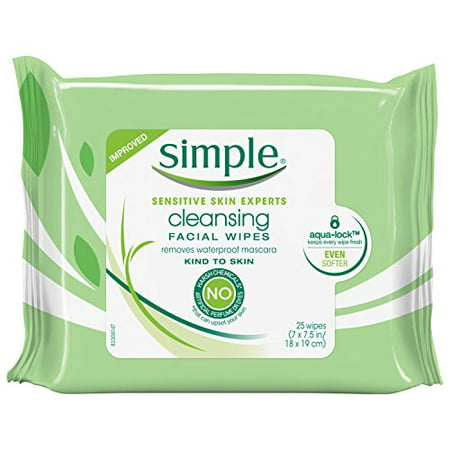 Simple Kind to Skin Facial Wipes Cleansing 25 ct (Best Facial Cleansing Wipes)