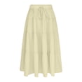 thumbnail image 5 of Lutiedan Girls' Maxi Skirts Tiered Elastic Waist Drawstring Flowy Skirts Ruffle Pleated Casual Summer Long Skirts Size 3-15, 5 of 7