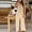 Khaki, variant on Women'S Jumpsuits Formal Sleeveless 2026 Wide Leg Pant One Piece Jumpsuits Crew Neck Baggy Overalls Going Out Vacation Summer Rompers For Women M