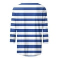 thumbnail image 4 of BSDJILFG 3/4 Sleeve Tops for Women Red Striped Shirt Loose Fit Tunics Crew Neck Pullover Blouse ,Sizes S-3XL, 4 of 5
