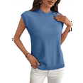 thumbnail image 3 of Women'S Crew Neck Sleeveless Sweater Blue L, 3 of 7
