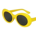 thumbnail image 3 of Gafas de sol con lentes ovaladas, estilo retro, atrevido y moderno, montura gruesa, estilo vintage de los años 80. B 2, 3 of 6