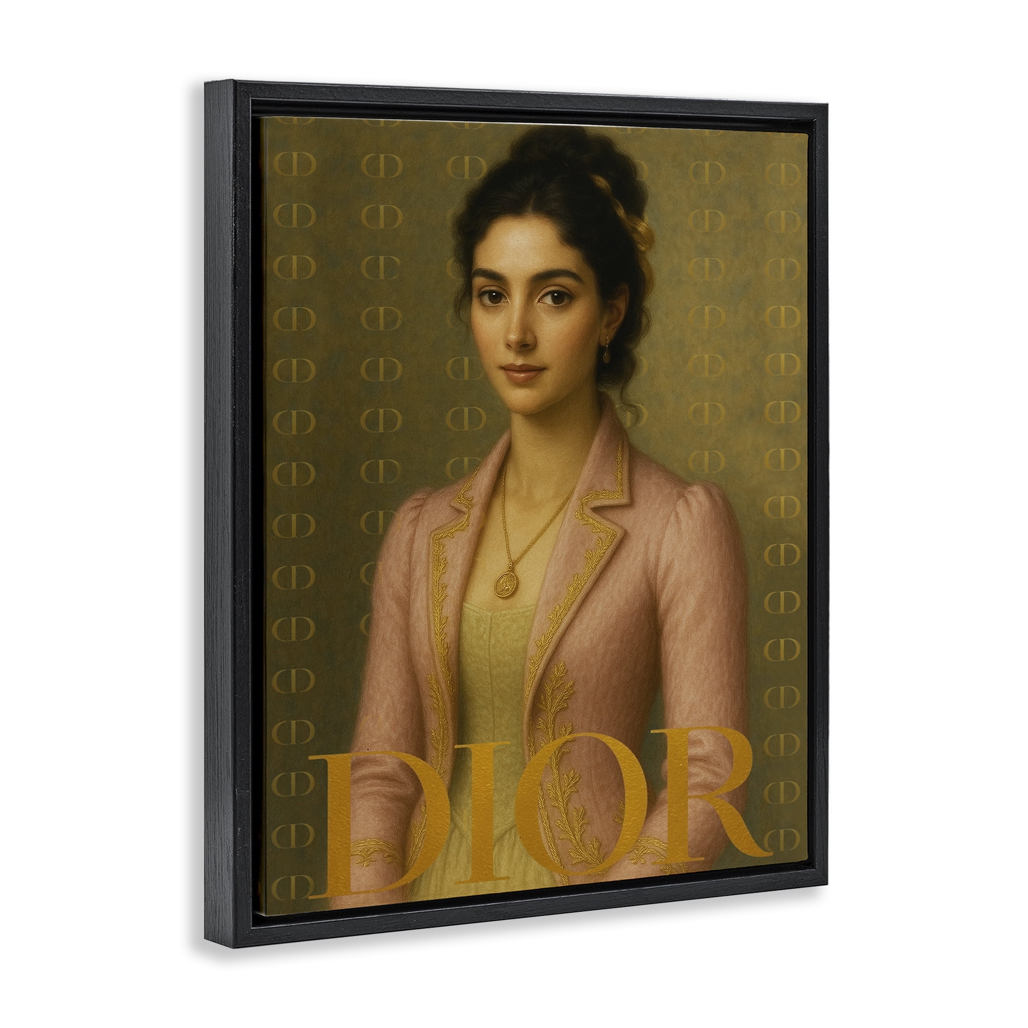 Stupell Industries Iconic Gentlewoman Fashion Black Framed Floater Canvas Wall Art, design by Grotto Studios