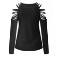 thumbnail image 5 of Blusa de manga larga con cuello redondo informal a la moda para mujer Pompotops  gfhjh15420, 5 of 5