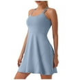thumbnail image 1 of asddcavvf Robes pour Femmes Robe de Tennis pour Femmes Col Carré Sans Manches Robe Athlétique Fente Latérale Évasée, 1 of 9