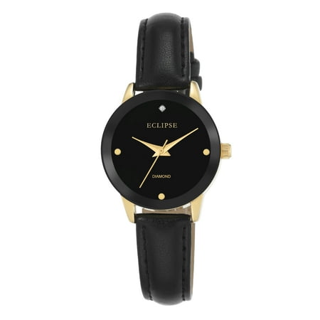 Eclipse by Armitron Women's Black Leather Band Casual (Best Leather Band Watches)