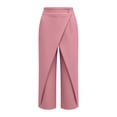 thumbnail image 6 of Levmjia Women High Waisted Wide Leg Capri Pants Solid Color Elegant Casual Dressy Trousers with Functional Pockets Zipper Front Office Work Wear, 6 of 8