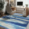 thumbnail image 6 of SARAG 6'x9' Washable Area Rug for Living Room, Soft Low Pile Non-Slip Carpet for Kitchen Bedroom Dining Room Office Farmhouse, Blue Apricot, 6 of 11