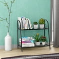 thumbnail image 3 of Patiojoy Metal Plant Stand 2-Tier Flower Potted Holder Ladder-Shapped Storage Rack Shelf Shoe Rack Black, 3 of 7