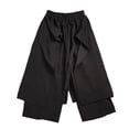 thumbnail image 3 of SONXAHE Wrap Skirt Layer Wide Leg Pants for Men Tie Waist City Street Long Trousers, 3 of 5