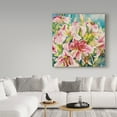 thumbnail image 3 of Trademark Fine Art 'Pink Lilies On Blue' Canvas Art by Annelein Beukenkamp, 3 of 3