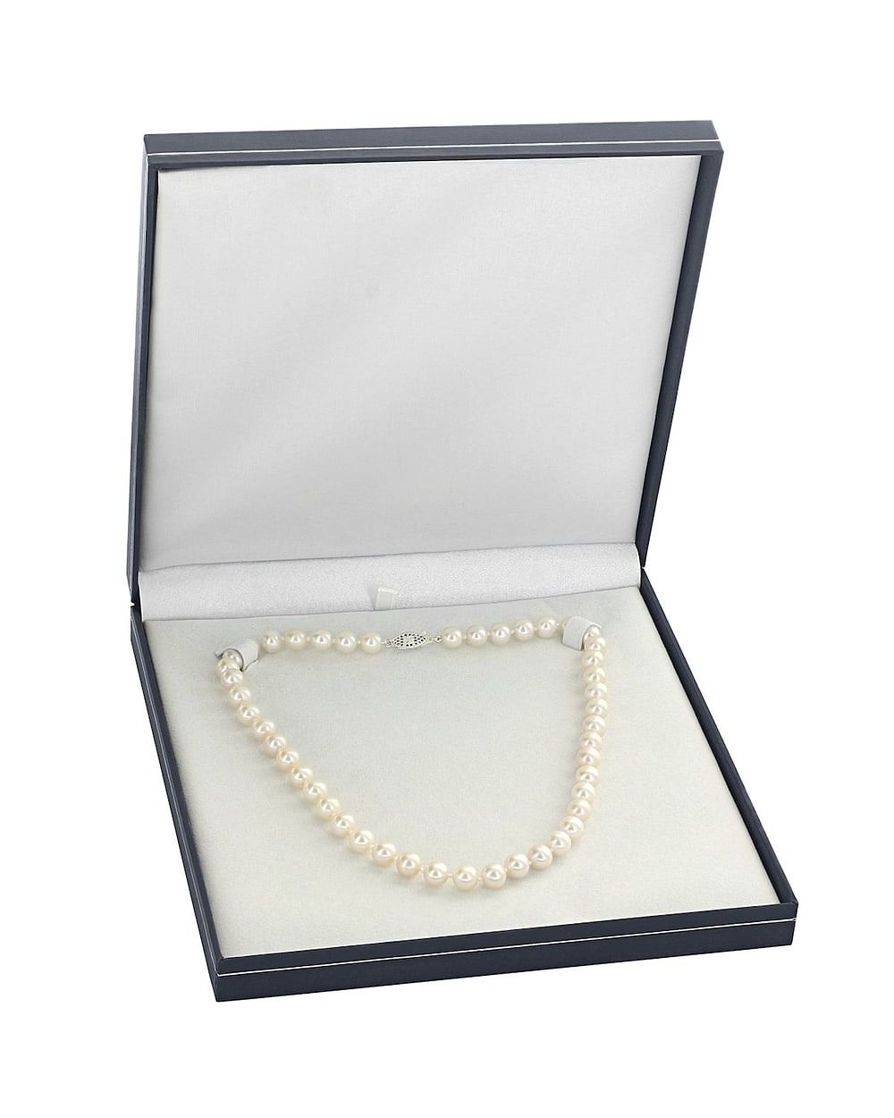 THE PEARL SOURCE 14K Gold AAA Quality White Freshwater Cultured Pearl Necklace for Women in 18 Princess Length 
