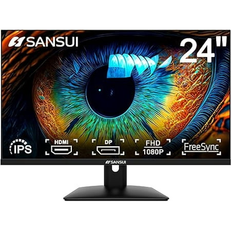 SANSUI Monitor 24 inch IPS FHD 1080P 75HZ HDR10 Computer Monitor