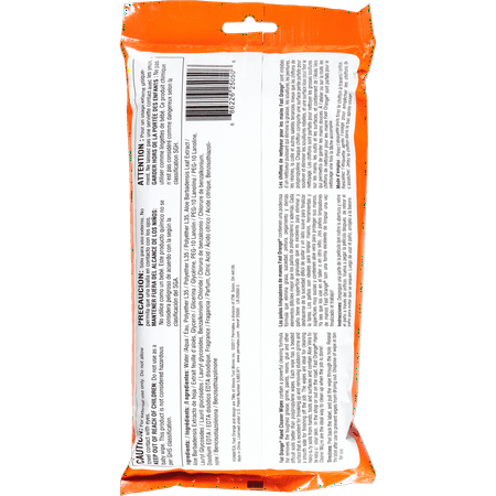 Fast Orange Wipes Textured Citrus Hand Cleaner Towels 25 Ct Pack - 25050