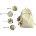 thumbnail image 3 of Mochila de gran capacidad para niñas, con un bonito colgante (blanca), 3 of 5