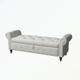 thumbnail image 4 of Tufted storage bench Beige, 4 of 5