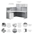 thumbnail image 3 of Office in an Hour L Cubicle Desk with Storage in Pure White - Engineered Wood, 3 of 10
