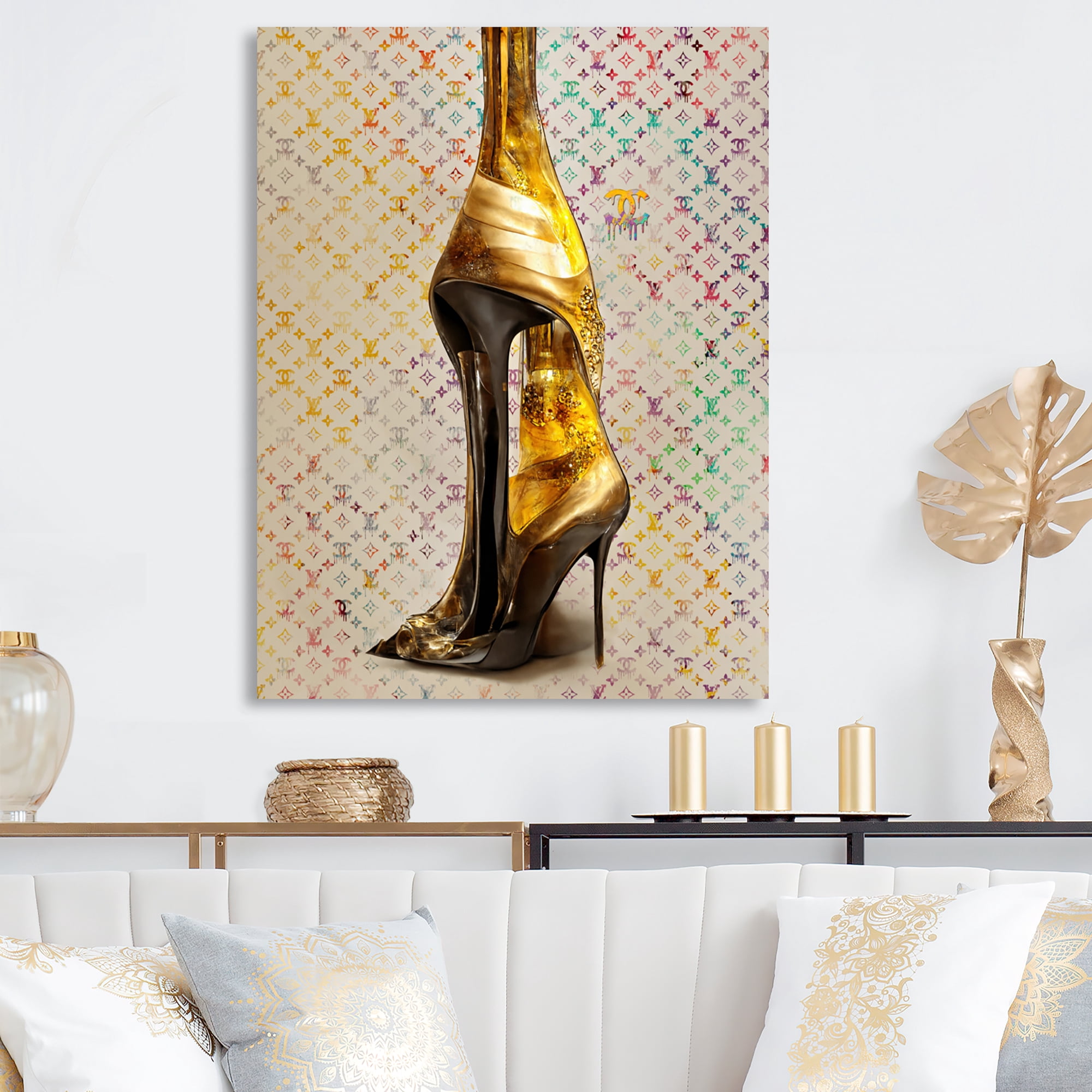 Designart Luxury Brand Pumps And Bottle I Canvas Wall Art