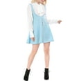 thumbnail image 4 of DARING DIVA Women's Above Knee Hem Suspender Skirt Dress M Sky Blue, 4 of 6